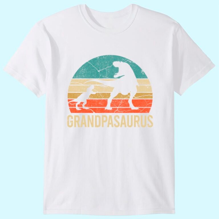Grandpa Dinosaur 1 Grandson Men Christmas Gift Father’s Day T-shirt