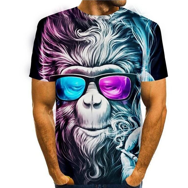 Graphic Tee Prints Orangutan Animal 3d T-shirt Short Sleeve Daily Tops Basic Casual