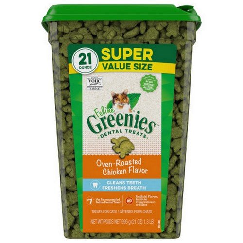 Greenies, Greenies Feline Natural Dental Treats Oven Roasted Chicken Flavor, 21 oz