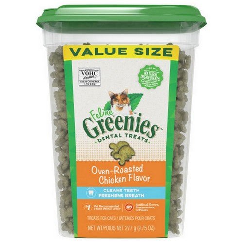 Greenies, Greenies Feline Natural Dental Treats Oven Roasted Chicken Flavor, 9.75 oz
