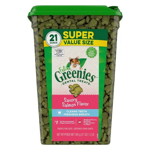 Greenies, Greenies Feline Natural Dental Treats Tempting Salmon Flavor, 21 oz