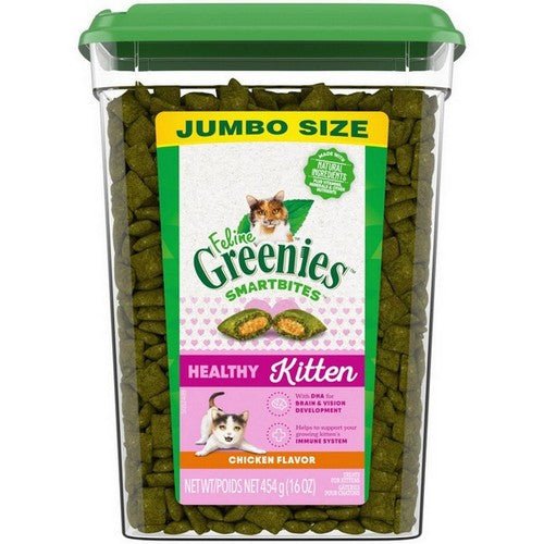 Greenies, Greenies Feline Smart Bites Healthy Kitten Cat Treats, Chicken, 16 Ounces