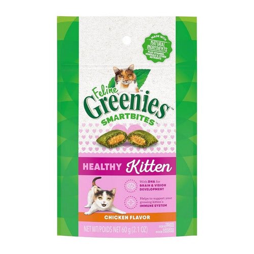 Greenies, Greenies Feline Smart Bites Healthy Kitten Cat Treats, Chicken, 2.1 Ounces
