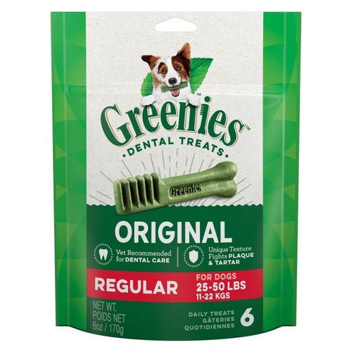 Greenies, Original Teenie Dental Dog Treats, Regular – 6 Treats