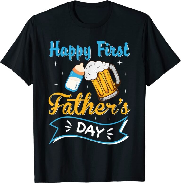 Happy First Father’s Day Boy Baby Milk And Beer Funny T-shirt