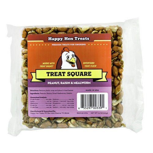 Happy Hen Treats, Poultry Mealworm Treat Square Peanut Raisin & Mealworm, 7.5 Oz