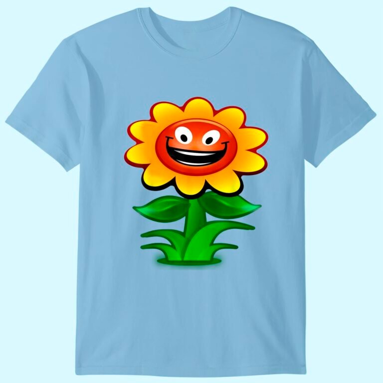 Happy Sunflower Cartoon T-shirt