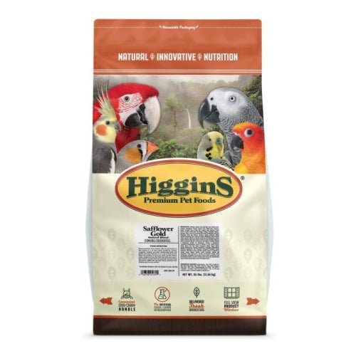 Higgins, Higgins Safflower Gold Natural Conure/Cockatiel, 25 Lbs