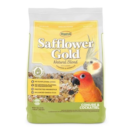 Higgins, Higgins Safflower Gold Natural Conure/Cockatiel, 3 Lbs