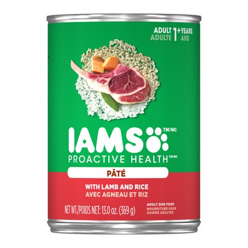 Iams, IAMS Proactive Health Paté Adult Wet Dog Food, Pate w/Lamb & Rice, 12Each/13.2 Oz