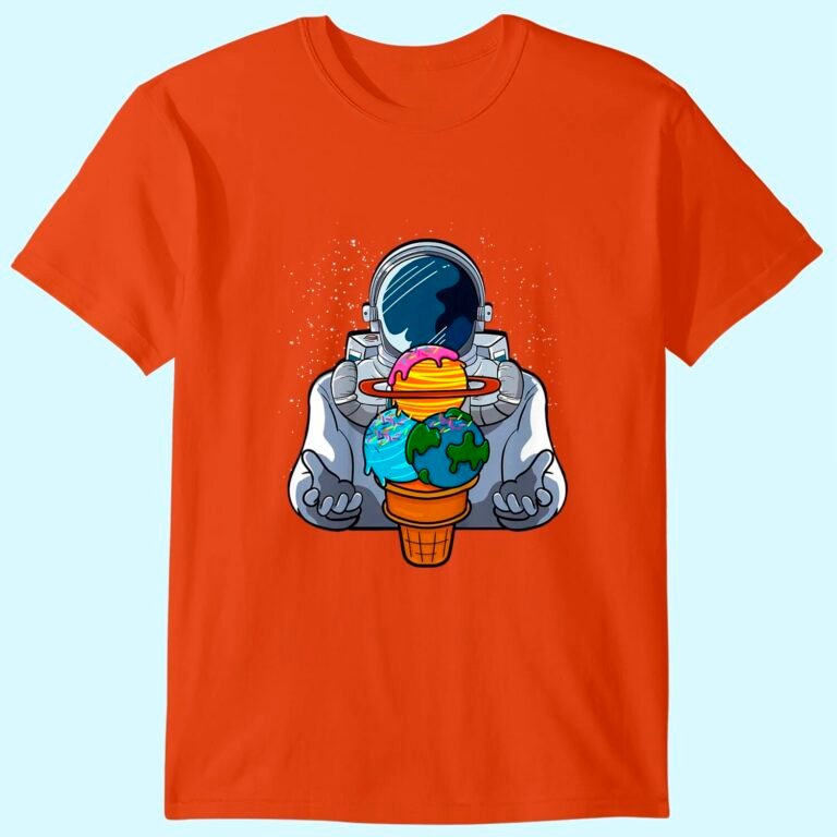 Ice Cream Astronaut Lover Space Planet Sorbet Galaxy Gelato T-shirt