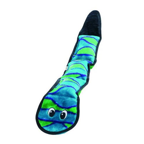 Green & Black Squeaker Snake Dog Toy 3 Squeakers