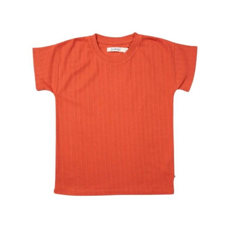 Organic Cotton Brooklyn T-Shirt – Ribbed Persimmon – X-Large (12