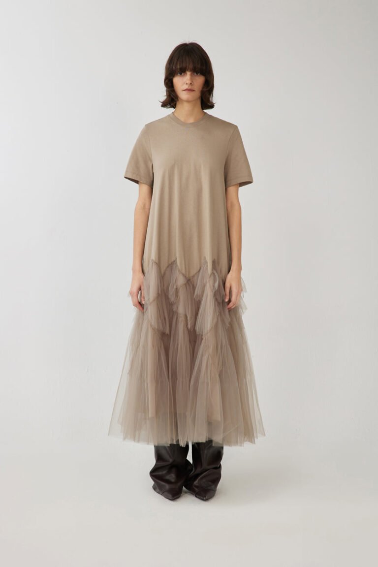 Dress / JNBY Relaxed Crew-neck Short-sleeved Maxi Dress