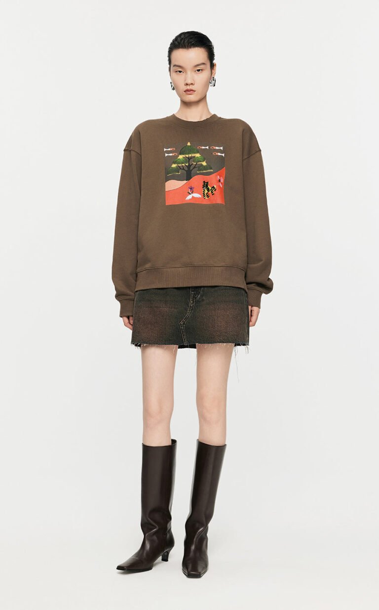 Sweatshirt / JNBY Loose Fitting Micro Elastic sweatshirt