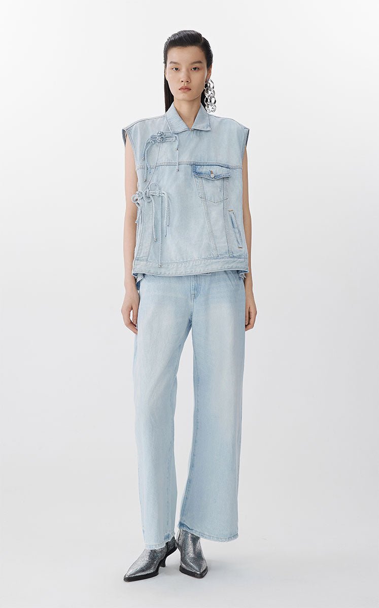 Vest / JNBY Chinese Knot Oversized Denim Vest