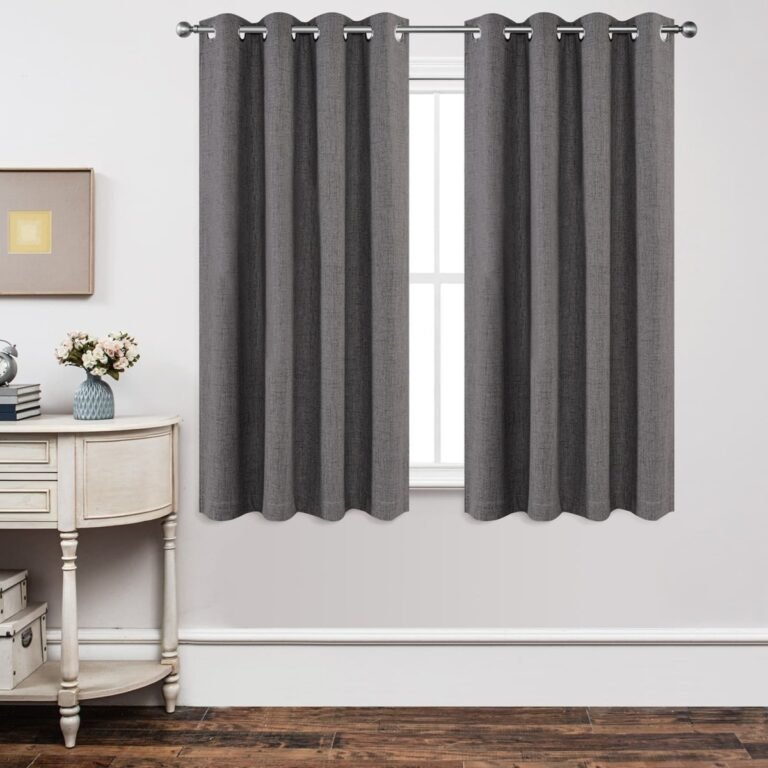 Blackout Faux Linen Curtains Grey Light-Blocking and Insulating Curtains for Ultimate