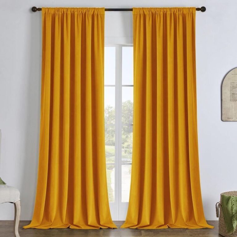 Golden Yellow Joydeco Custom Velvet Curtain