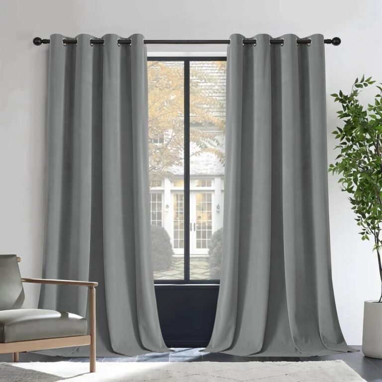 Joydeco 100% Blackout Royal Blue Velvet Curtains – 2 Panels , Thermal Insulated, Privacy