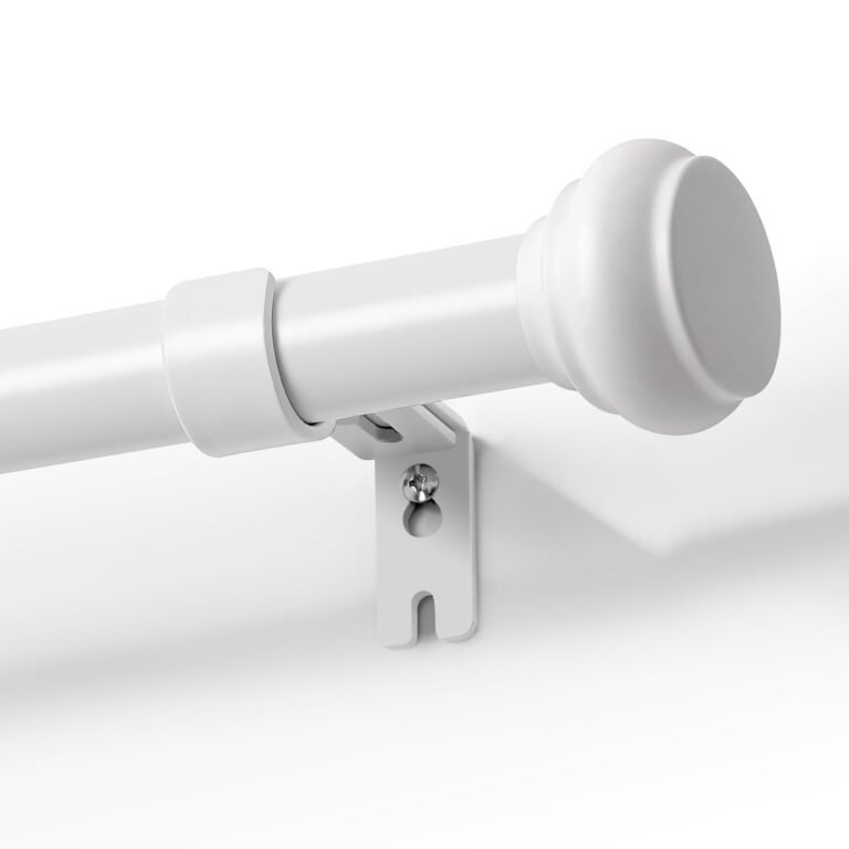Joydeco Adjustable Curtain Rod 32 to 120 Inches – 1 Inch Diameter Heavy Duty Window Rod