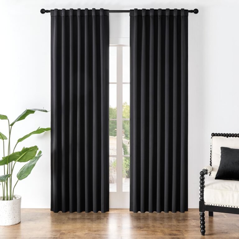 Joydeco Black Blackout Curtains, Black Out Curtains 2 Panels Set for Bedroom, Room