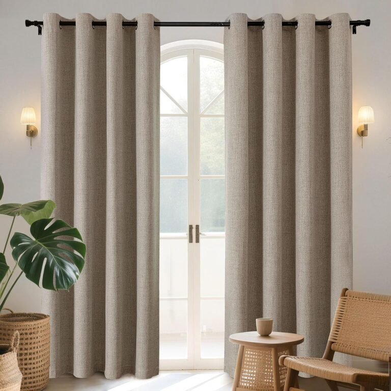 Joydeco Blackout Curtains 72 Inches Long 2 Panels Burg, Room Darkening Curtains for