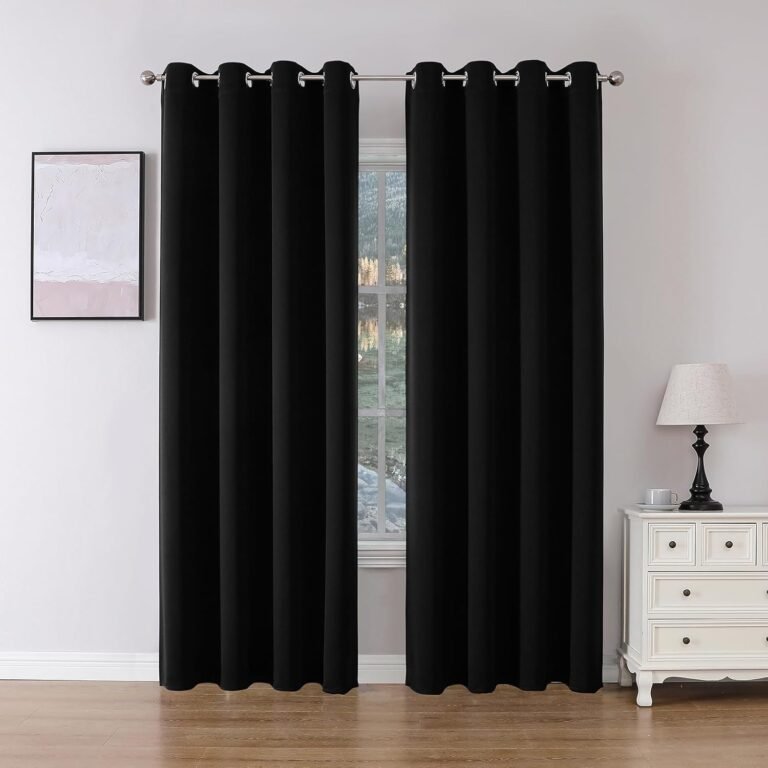 Joydeco Blackout Curtains 84 Inch Length 2 Panels Set, Thermal Insulated Long Curtains& — Drapes Burg Room Darkening