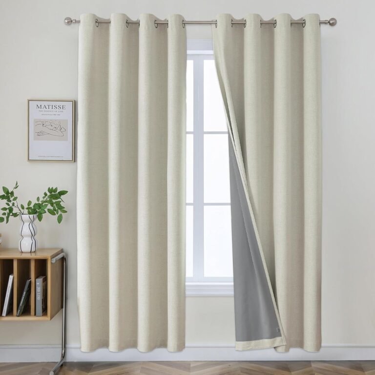 Joydeco Blackout Curtains 84 Inches Long 2 Panels Burg, Room Darkening Curtains for — Bedroom 100 Black