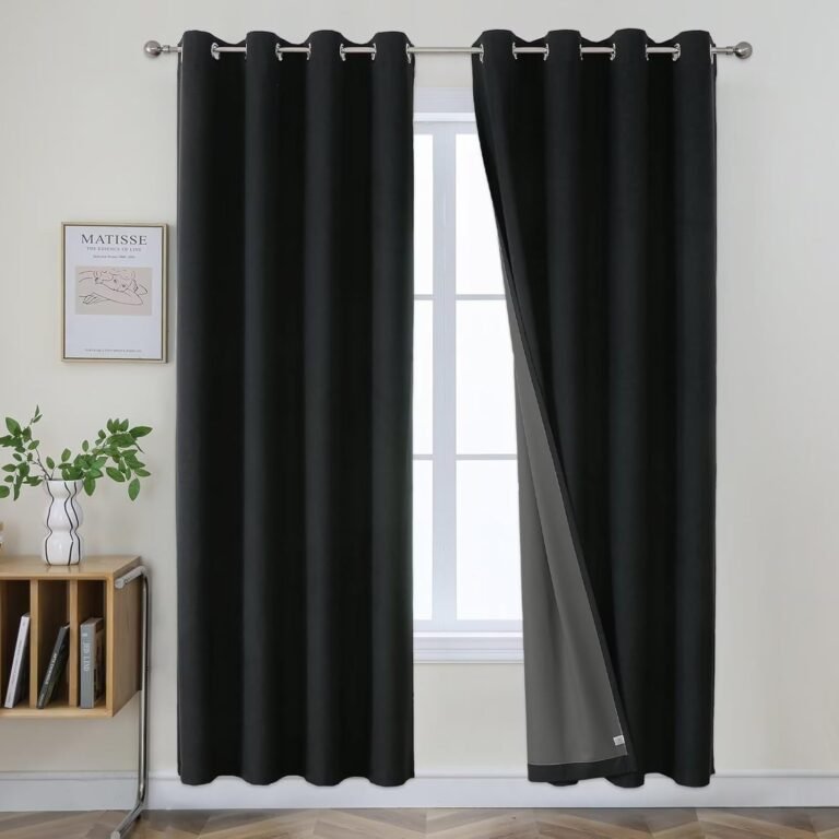 Joydeco Blackout Curtains 84 Inches Long 2 Panels Burg, Room Darkening Curtains for — Bedroom 100 Black Out