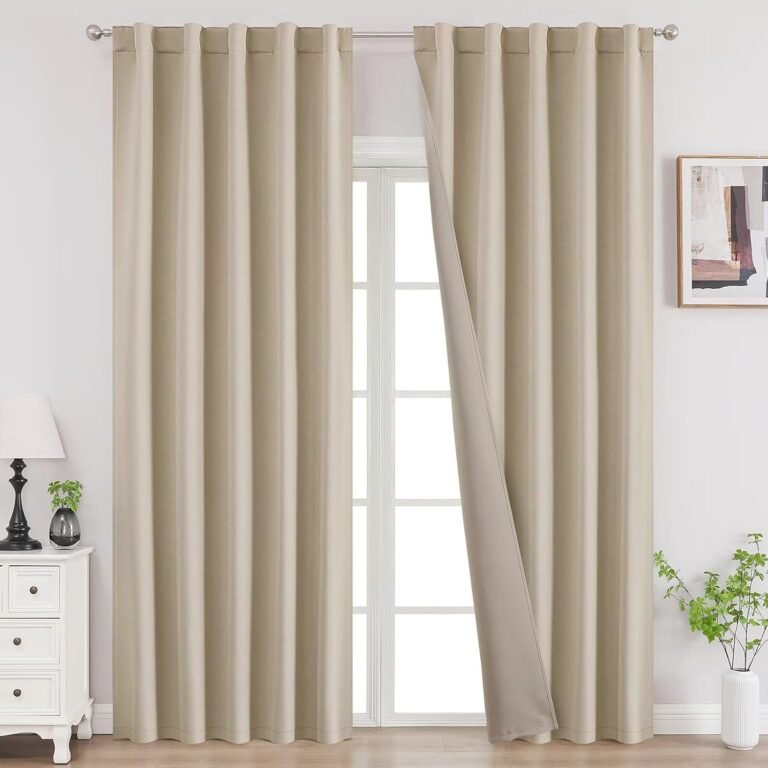 Joydeco Blackout Curtains 96 Inches Long, Thermal Insulated Black Out Curtains 2 Panels