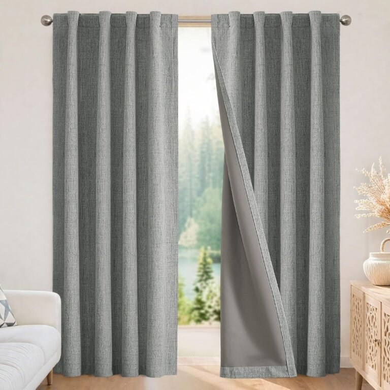 Joydeco Blackout Curtains for Bedroom – 72 Inch Long 100% Light Blocking 2 Panels Light