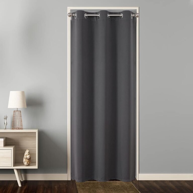 Joydeco Blackout Door Curtain for Doorway Privacy 78 Inches Long, Grommet Closet Curtain