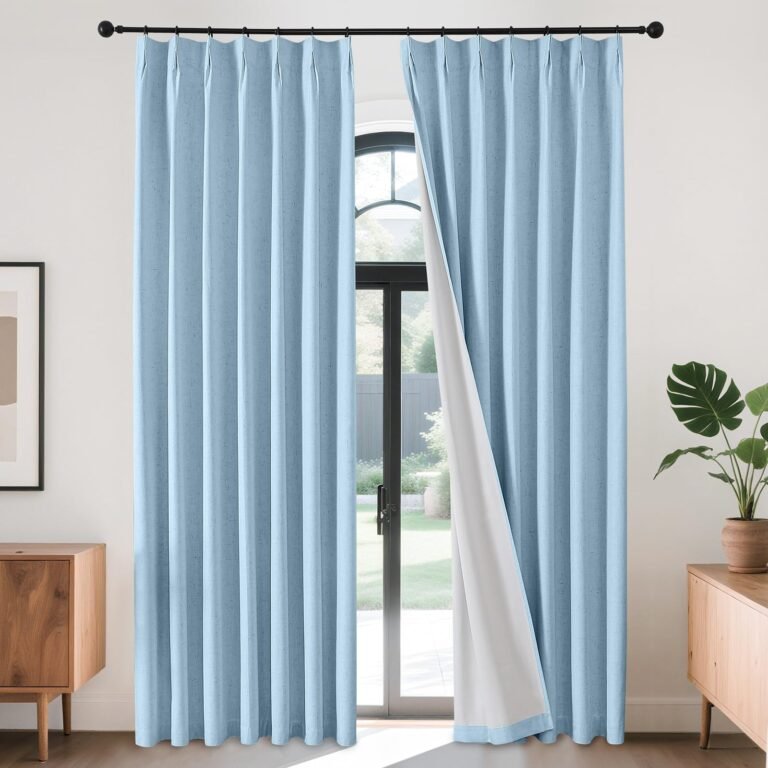 Joydeco Blackout Linen Curtains – Pinch Pleated Thermal Insulating Drapes