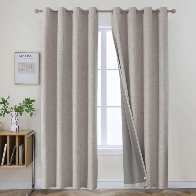 Joydeco Faux Linen Blackout Curtains