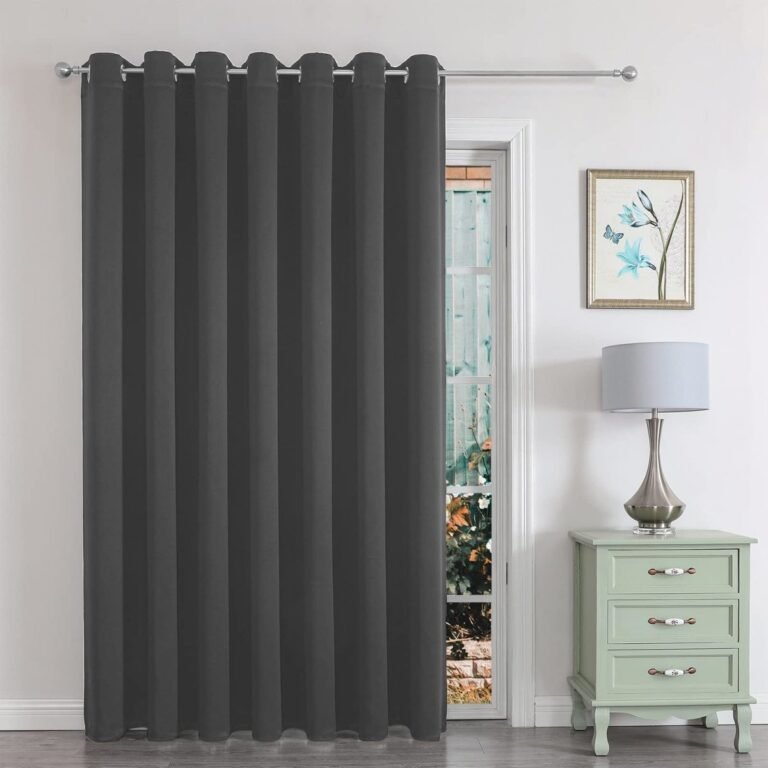 Joydeco Grey Blackout Curtain Door Divider Doorway Curtains for Bedroom Closet Door