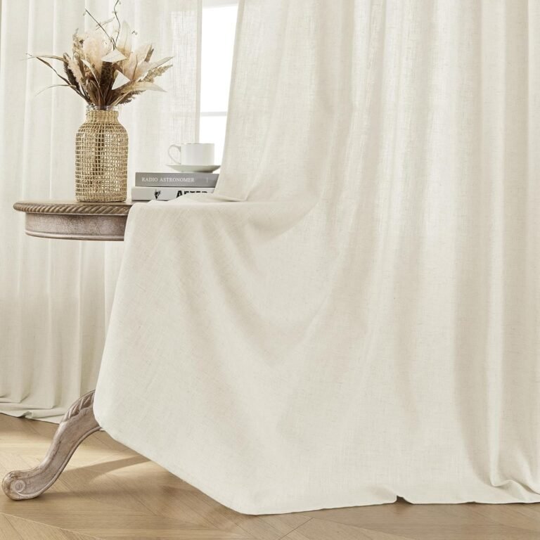 Joydeco Semi-Sheer Linen Curtains – 2 Panel, Light Filtering