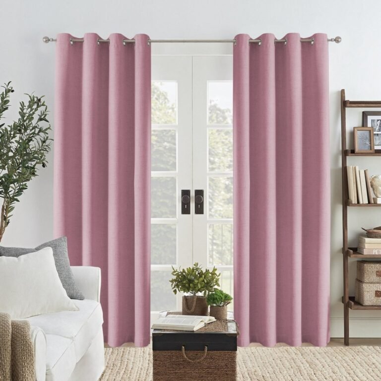 Light Pink Joydeco Custom Linen Blackout Curtain