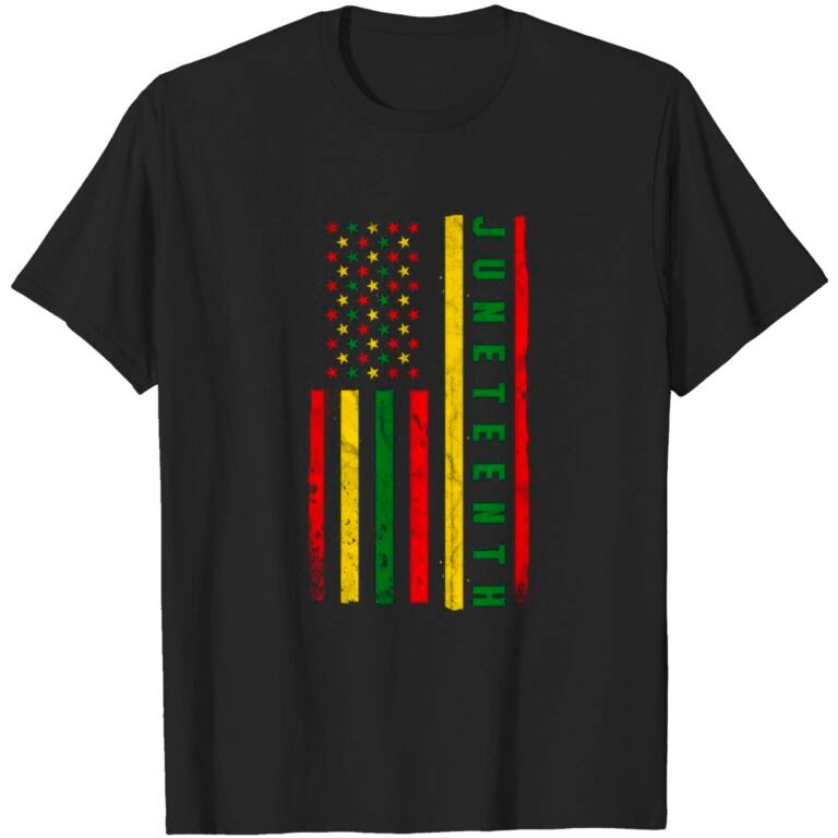 Juneteenth American Flag Emancipation Melanin Black Pride T-shirt