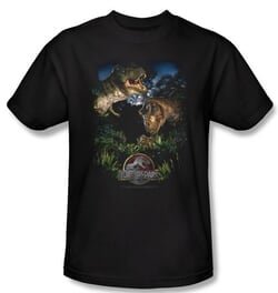 Jurassic Park T-shirt Movie Happy Family Black Tee Shirt