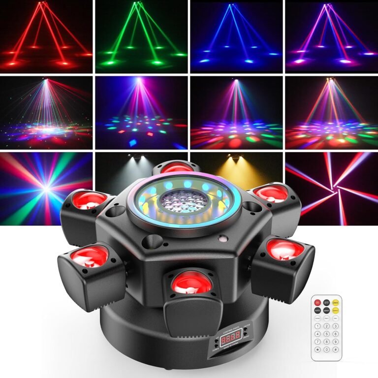 120W RGBW 6-Arm Moving Head Beam Light with Remote Control-E9
