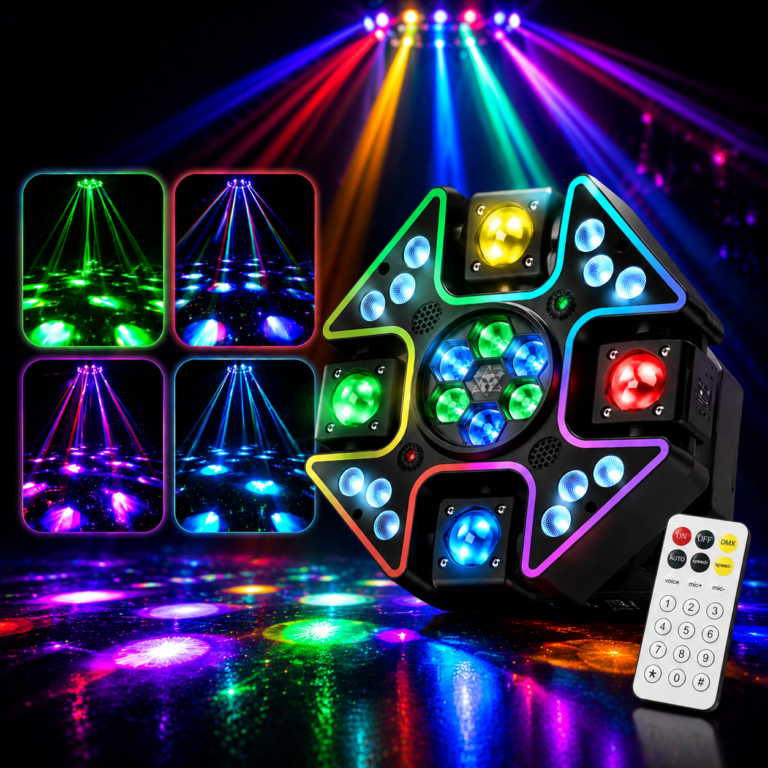 4-Arm RGBW Beam Moving Head DJ Stage Light DMX Party- E79