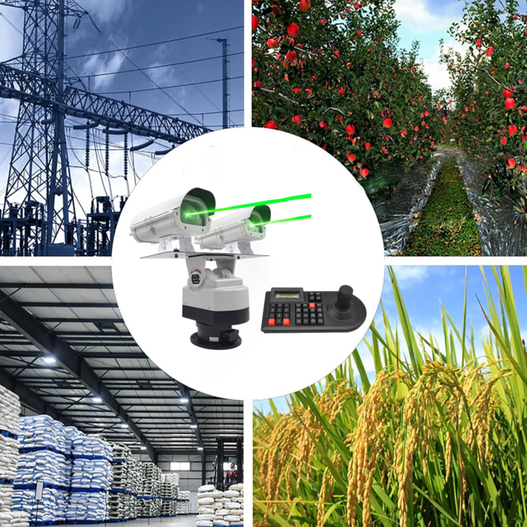 Dual-head programmable professional outdoor bird and animal deterrent laser lights