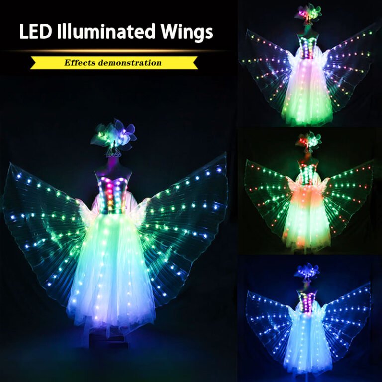 LED Glowing Wedding Dress & Wings for Women Performance Ballet-M52