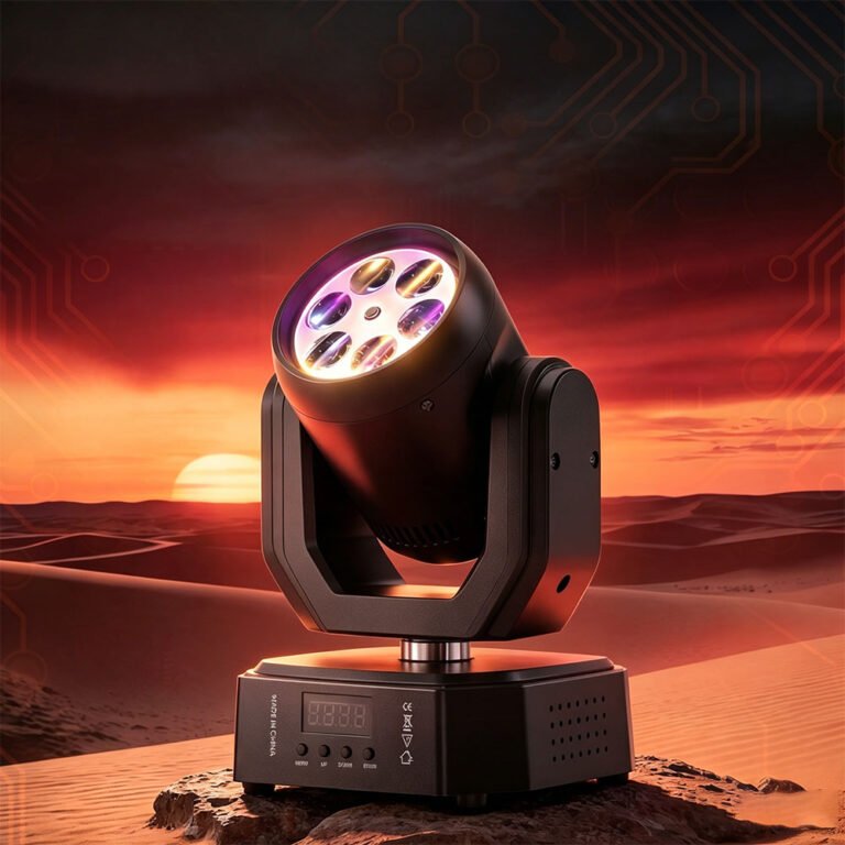 Mini six-color bee-eye rotating moving head light-E75