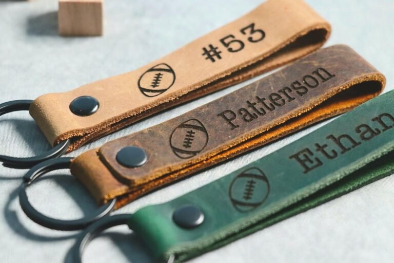 SLIM Football Keychain, Football Team Gifts, Football Senior Night Gifts, Personalized — Key Ring End Season Banquet