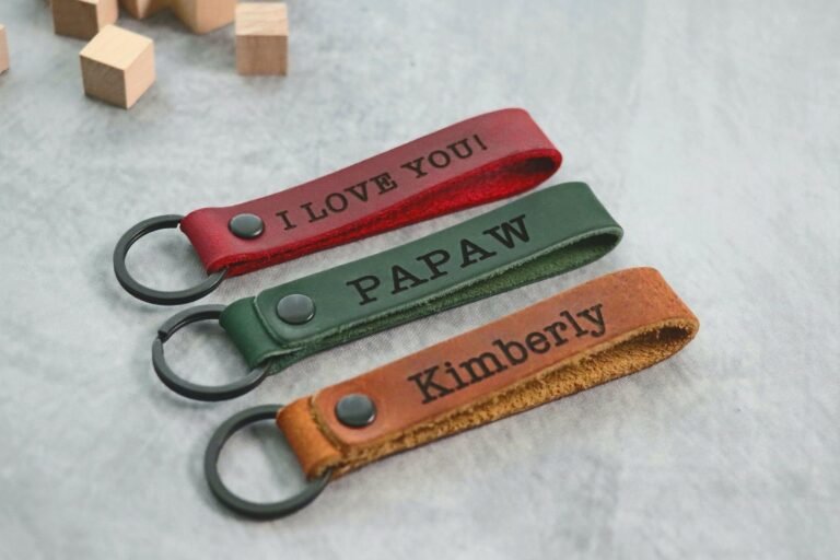 SLIM PAPA KEYCHAIN, Leather Keychain, Papa Gift, Gifts for Papa, Papa CHRISTMAS Gifts
