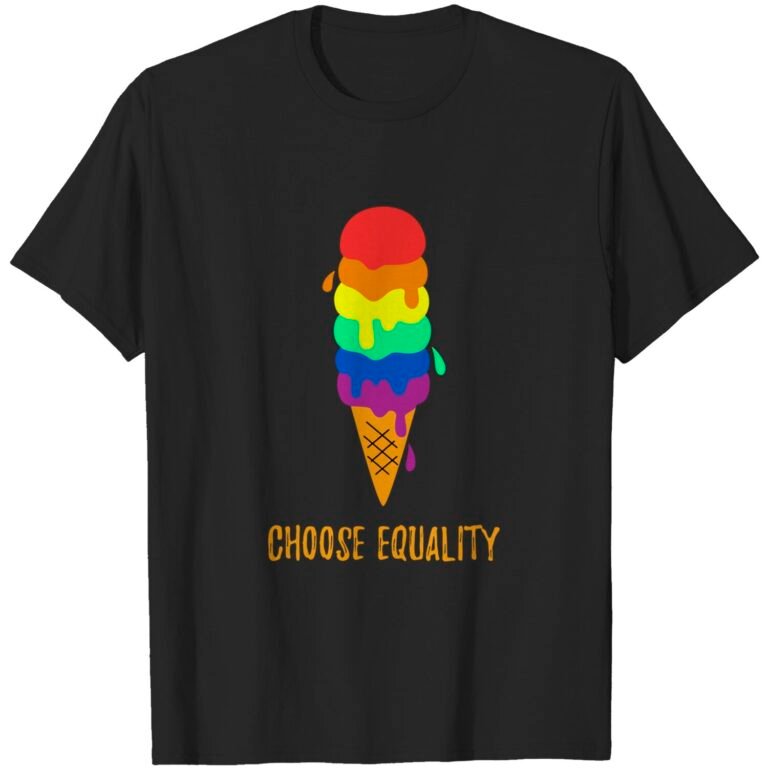 Lgbt Shirt Equality Rainbow Gay Lesbian Ice Cream Pride Flag T-shirt