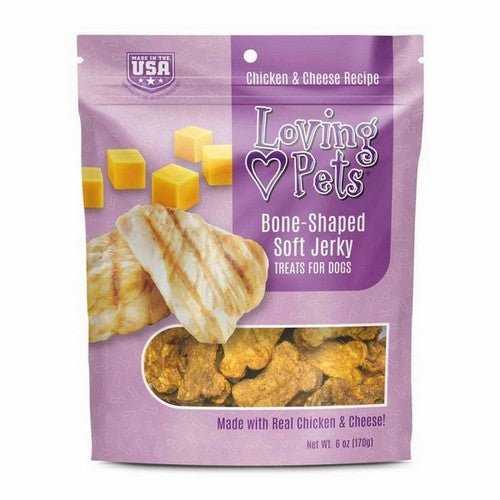 Loving Pets, Loving Pets Bone-Shaped Soft Jerky Treats Cheese, 6 oz