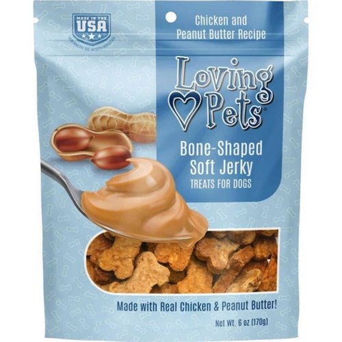 Loving Pets, Loving Pets Bone-Shaped Soft Jerky Treats Peanut Butter, 6 oz