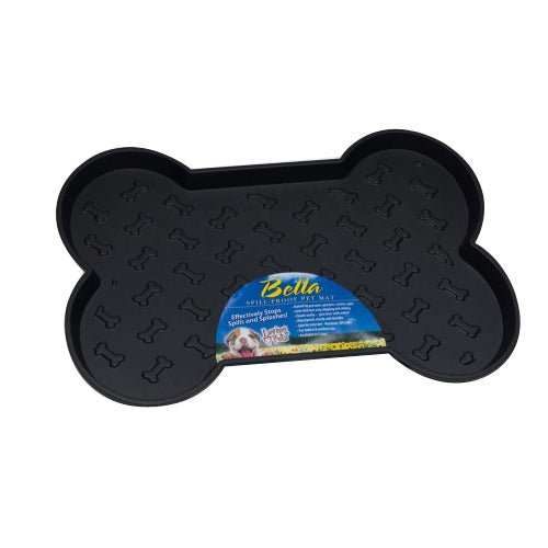 Loving Pets, Loving Pets Spill-Proof Bone Shaped Dog Mat, Black, 1 Each/Large